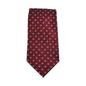 Vintage City of London Ferrel Reed Silk Tie Red Paisley Geometric Made USA
